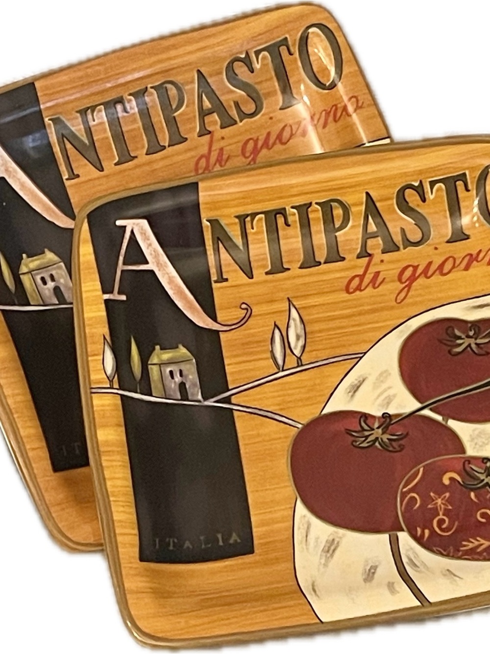 Pier 1 Imports Cucina "Antipasto di Giorno" Square Canapé Plates Set